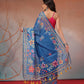Digital Printed Premium Cotton Blend Chanderi Saree with Traditional Motifs & Tassel