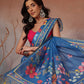 Digital Printed Premium Cotton Blend Chanderi Saree with Traditional Motifs & Tassel