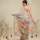 Digital Printed Premium Cotton Blend Chanderi Saree with Traditional Motifs & Tassel