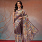 Digital Printed Premium Cotton Blend Chanderi Saree with Traditional Motifs & Tassel