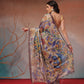Digital Printed Premium Cotton Blend Chanderi Saree with Traditional Motifs & Tassel