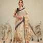 Digital Printed Premium Cotton Blend Chanderi Saree with Traditional Motifs & Tassel