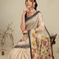 Digital Printed Premium Cotton Blend Chanderi Saree with Traditional Motifs & Tassel