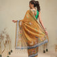 Digital Printed Premium Cotton Blend Chanderi Saree with Traditional Motifs & Tassel