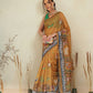 Digital Printed Premium Cotton Blend Chanderi Saree with Traditional Motifs & Tassel