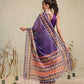 Digital Printed Premium Cotton Blend Chanderi Saree with Traditional Motifs & Tassel