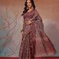 Digital Printed Premium Cotton Blend Chanderi Saree with Traditional Motifs & Tassel