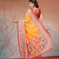 Digital Printed Premium Cotton Blend Chanderi Saree with Traditional Motifs & Tassel