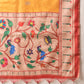 Digital Printed Premium Cotton Blend Chanderi Saree with Traditional Motifs & Tassel