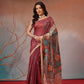 Digital Printed Premium Cotton Blend Chanderi Saree with Traditional Motifs & Tassel