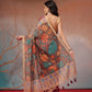 Digital Printed Premium Cotton Blend Chanderi Saree with Traditional Motifs & Tassel