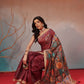 Digital Printed Premium Cotton Blend Chanderi Saree with Traditional Motifs & Tassel