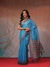 Digital Printed Premium Cotton Blend Chanderi Saree with Traditional Motifs & Tassel