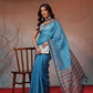 Digital Printed Premium Cotton Blend Chanderi Saree with Traditional Motifs & Tassel