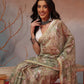 Digital Printed Premium Cotton Blend Chanderi Saree with Traditional Motifs & Tassel