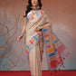 Digital Printed Premium Cotton Blend Chanderi Saree with Traditional Motifs & Tassel