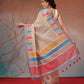 Digital Printed Premium Cotton Blend Chanderi Saree with Traditional Motifs & Tassel