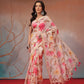 Digital Printed Premium Cotton Blend Chanderi Saree with Traditional Motifs & Tassel