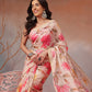 Digital Printed Premium Cotton Blend Chanderi Saree with Traditional Motifs & Tassel