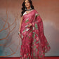 Digital Printed Premium Cotton Blend Chanderi Saree with Traditional Motifs & Tassel