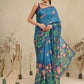 Digital Printed Premium Cotton Blend Chanderi Saree with Traditional Motifs & Tassel