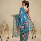 Digital Printed Premium Cotton Blend Chanderi Saree with Traditional Motifs & Tassel