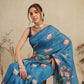 Digital Printed Premium Cotton Blend Chanderi Saree with Traditional Motifs & Tassel
