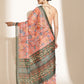 Digital Printed Floral Cotton Chanderi Saree With Tassels