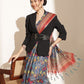 Digital Printed Floral Cotton Chanderi Saree With Tassels