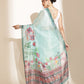 Digital Printed Floral Cotton Chanderi Saree With Tassels