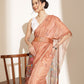 Digital Printed Floral Cotton Chanderi Saree With Tassels