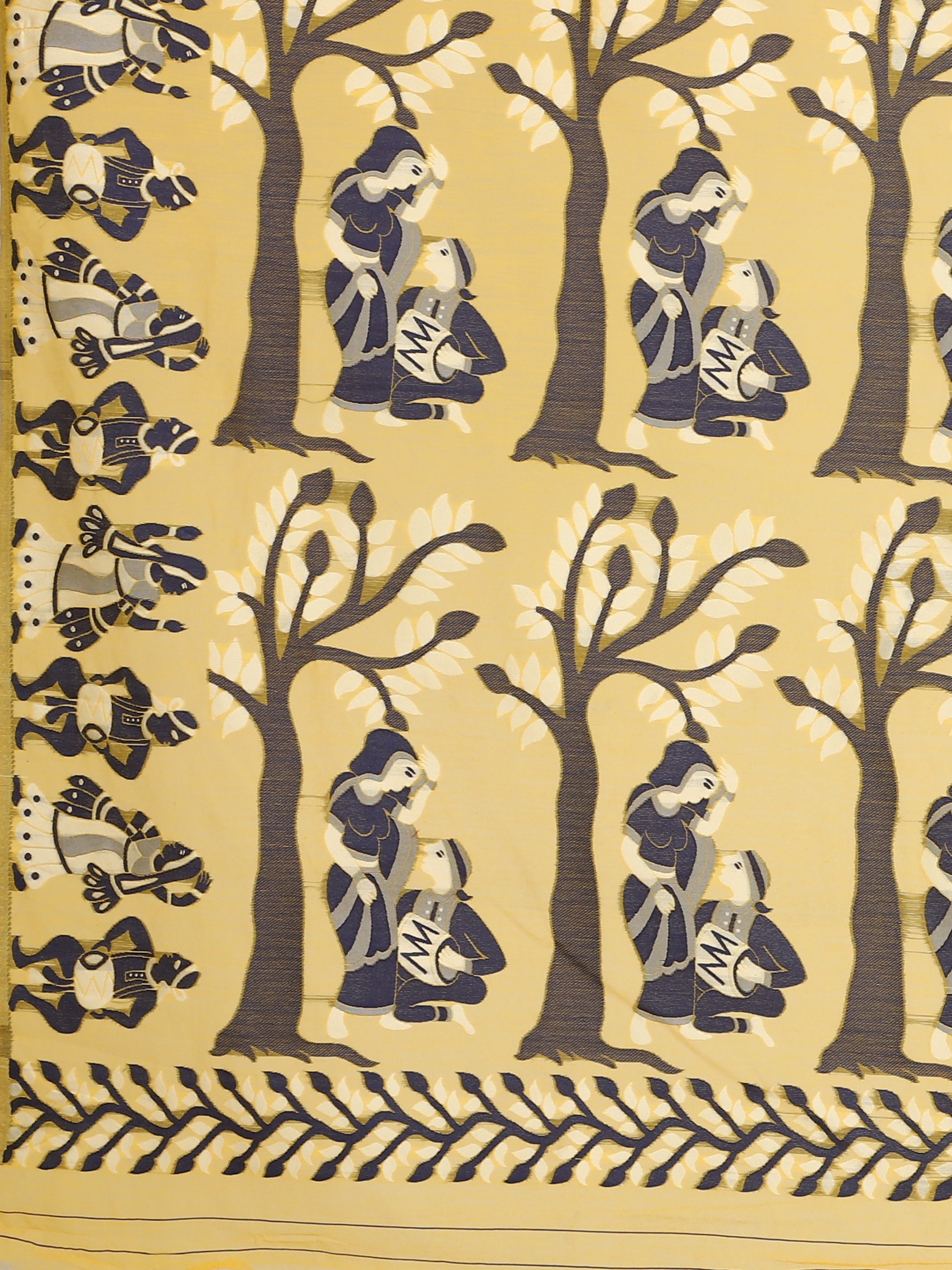 Women's Pure Cotton Woven Jamdani Saree