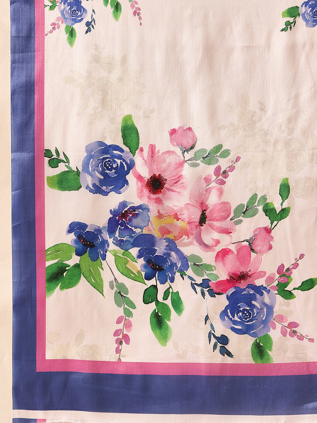 Bollywood Inspired Floral Digital Print Satin Ready to Wear Saree