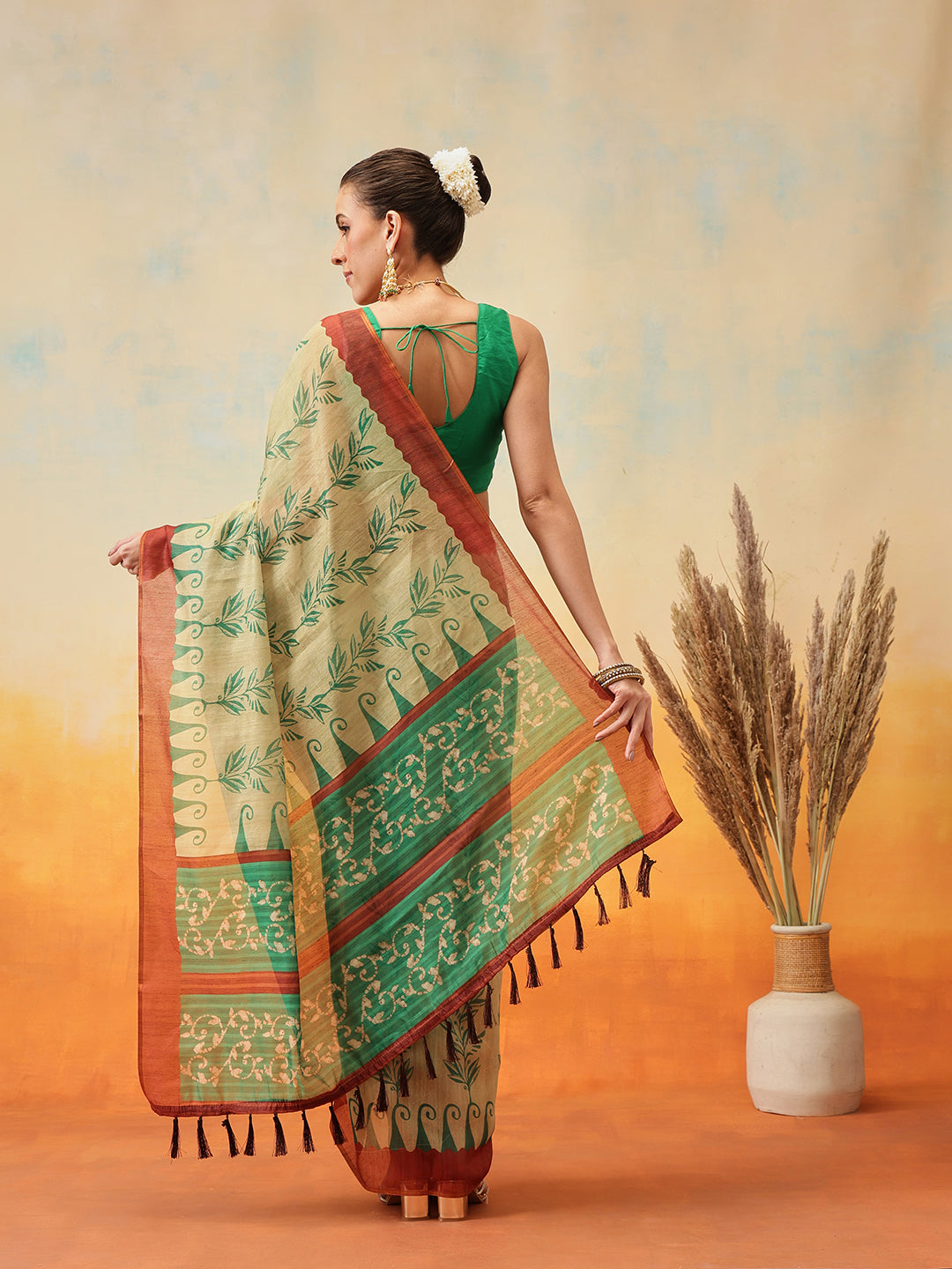 Floral Printed Chanderi Ready to Wear Saree