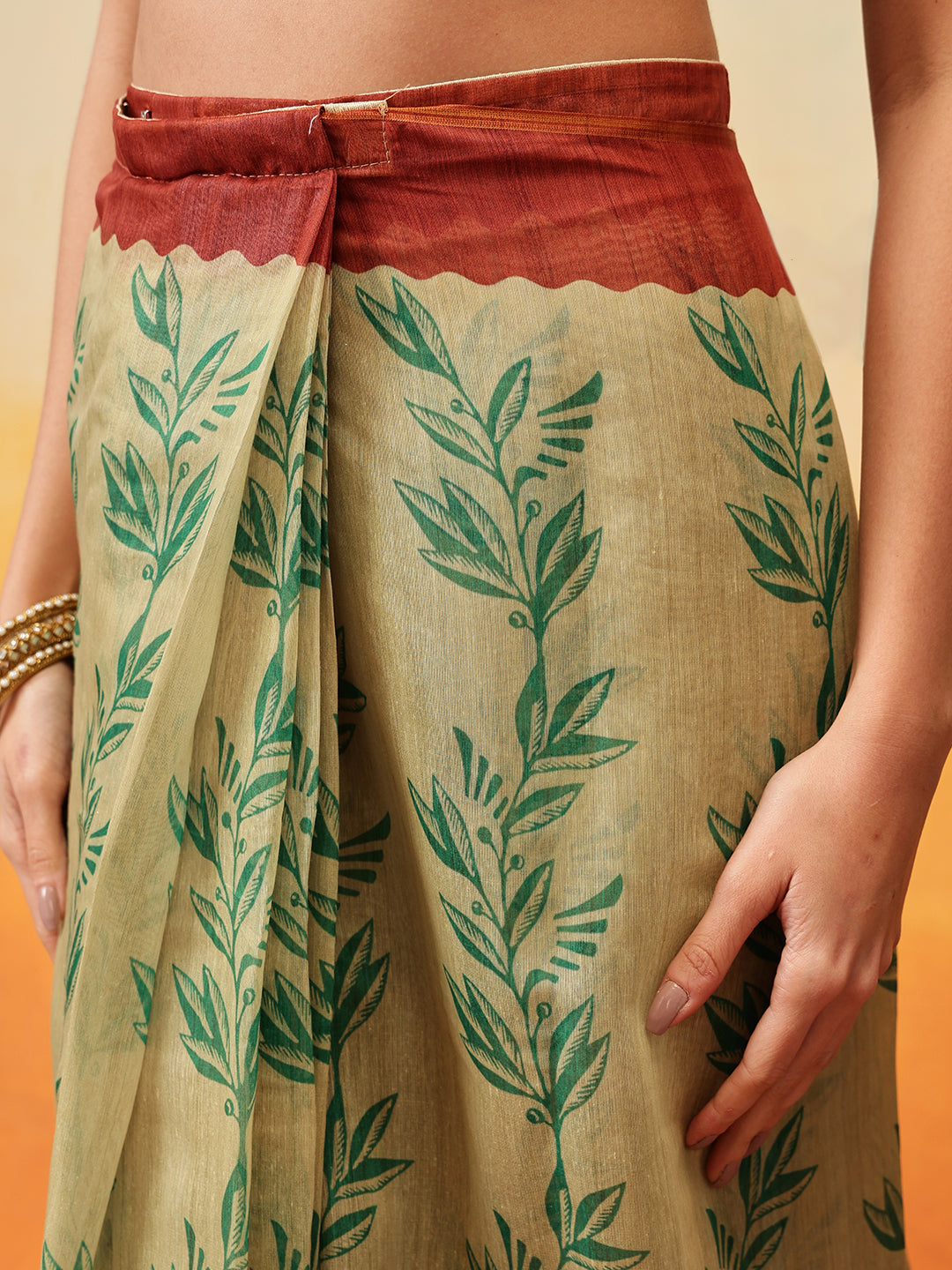 Floral Printed Chanderi Ready to Wear Saree