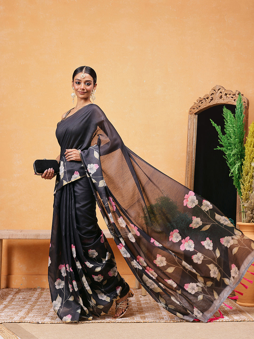 Floral Digital Printed Ready To Wear Saree