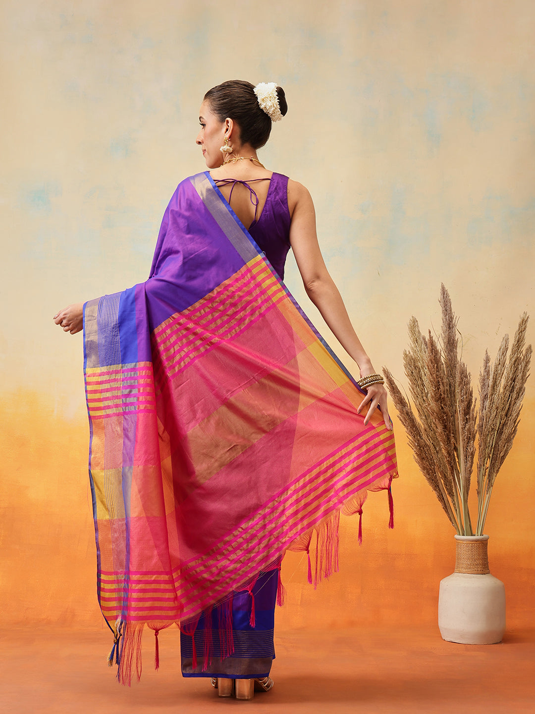 Uppada Pattu Art Silk Solid Ready To Wear Saree