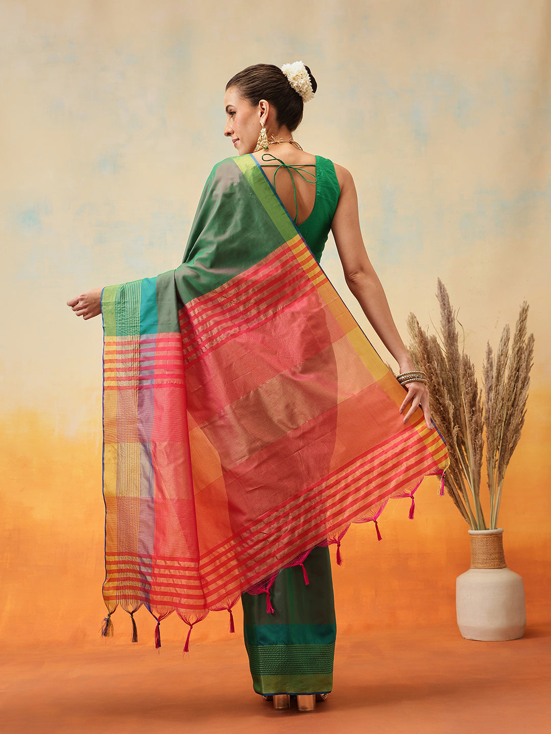 Uppada Pattu Art Silk Solid Ready To Wear Saree