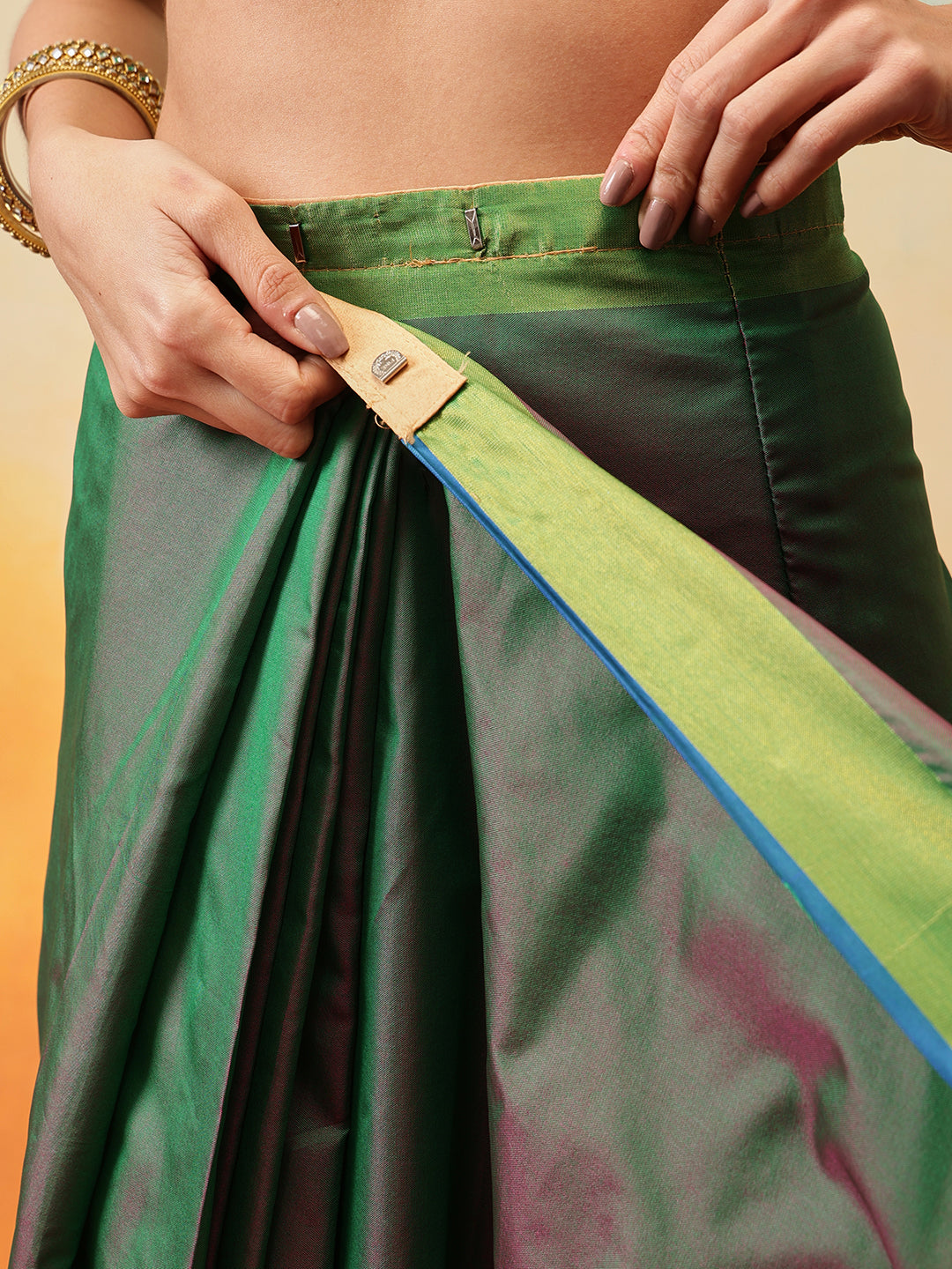 Uppada Pattu Art Silk Solid Ready To Wear Saree