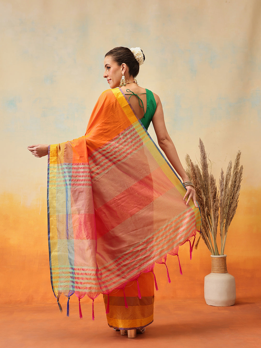 Uppada Pattu Art Silk Solid Ready To Wear Saree