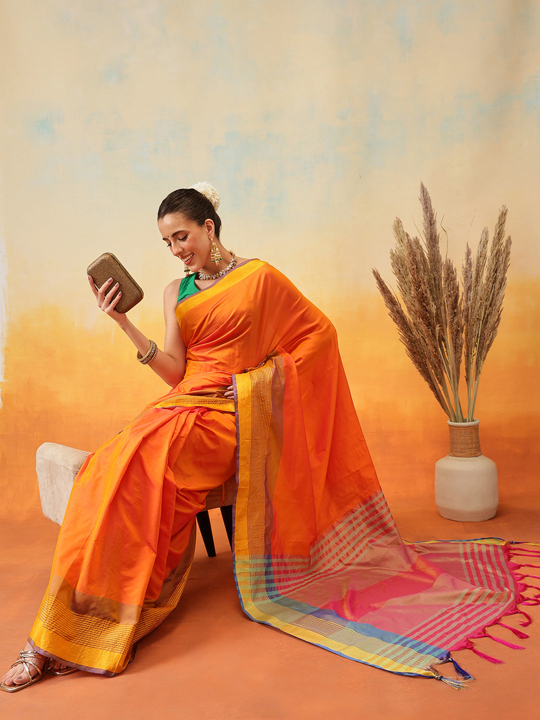 Uppada Pattu Art Silk Solid Ready To Wear Saree