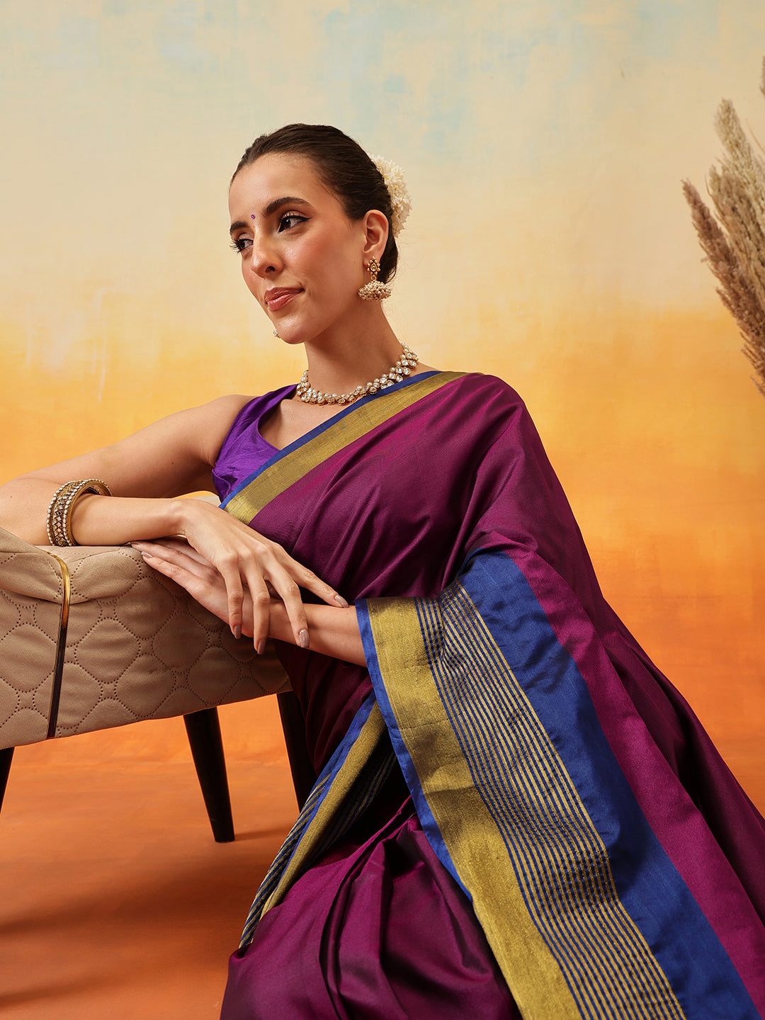 Uppada Pattu Art Silk Solid Ready To Wear Saree