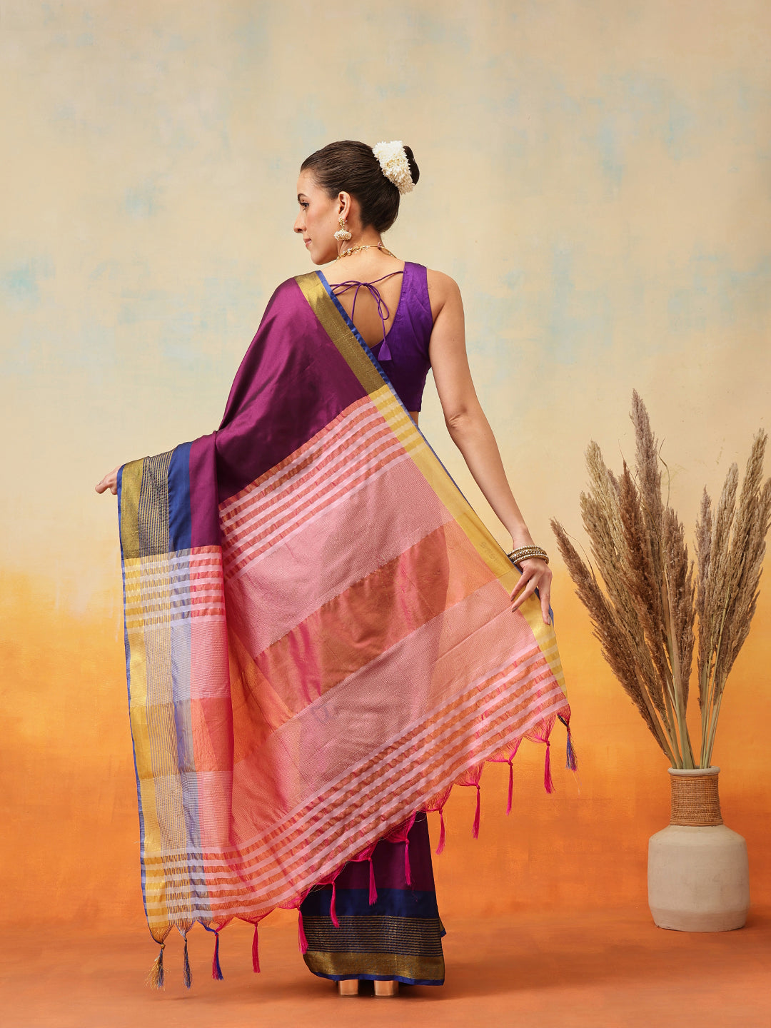 Uppada Pattu Art Silk Solid Ready To Wear Saree