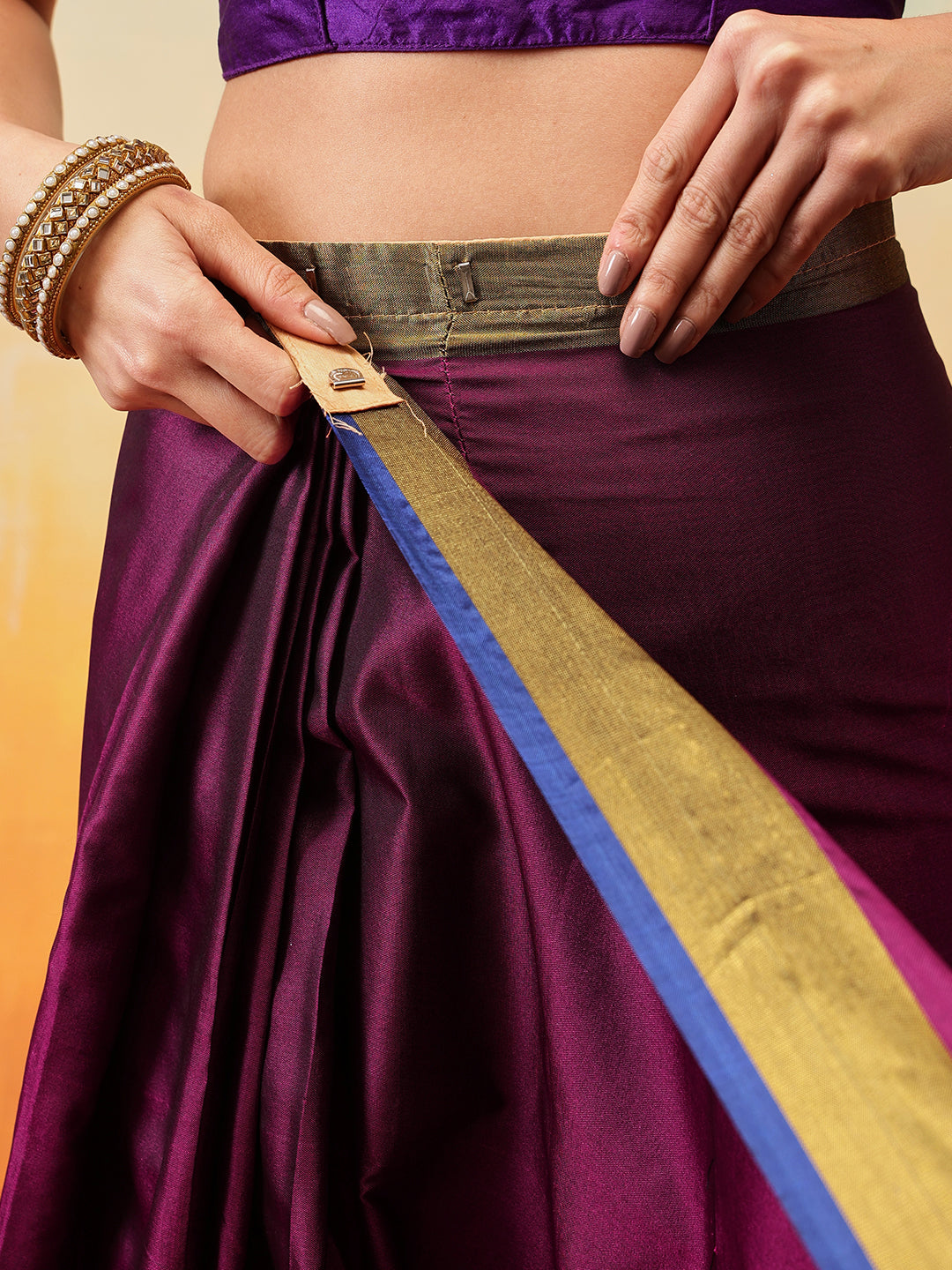 Uppada Pattu Art Silk Solid Ready To Wear Saree