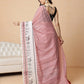 Maroon Color Striped Chanderi Cotton Digital Printed Ready to Wear Saree