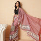 Maroon Color Striped Chanderi Cotton Digital Printed Ready to Wear Saree