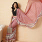 Maroon Color Striped Chanderi Cotton Digital Printed Ready to Wear Saree