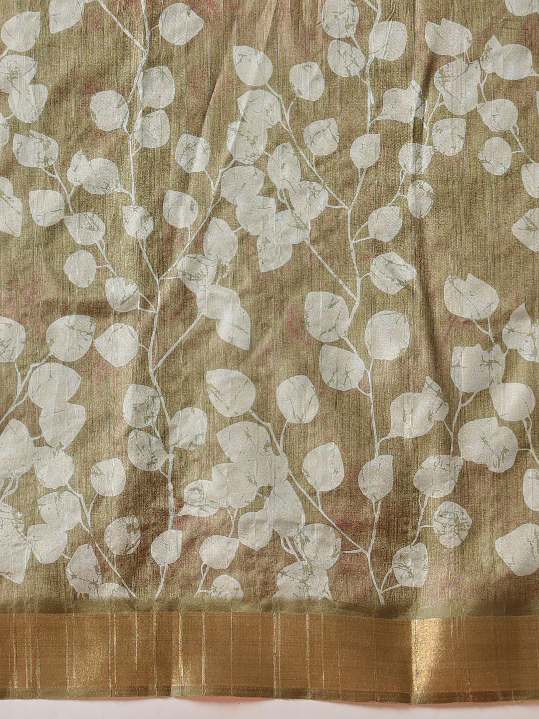 Floral Printed Kotha Silk Ready to Wear Saree With Zari Border