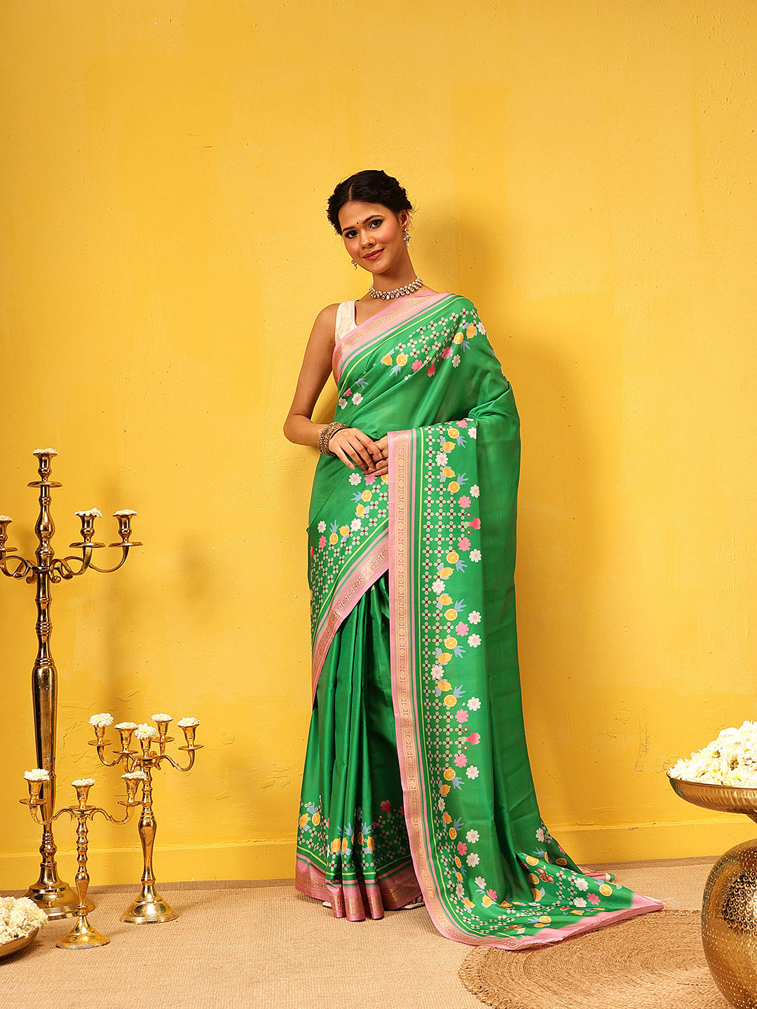 Printed Art Silk Ready to Wear Saree