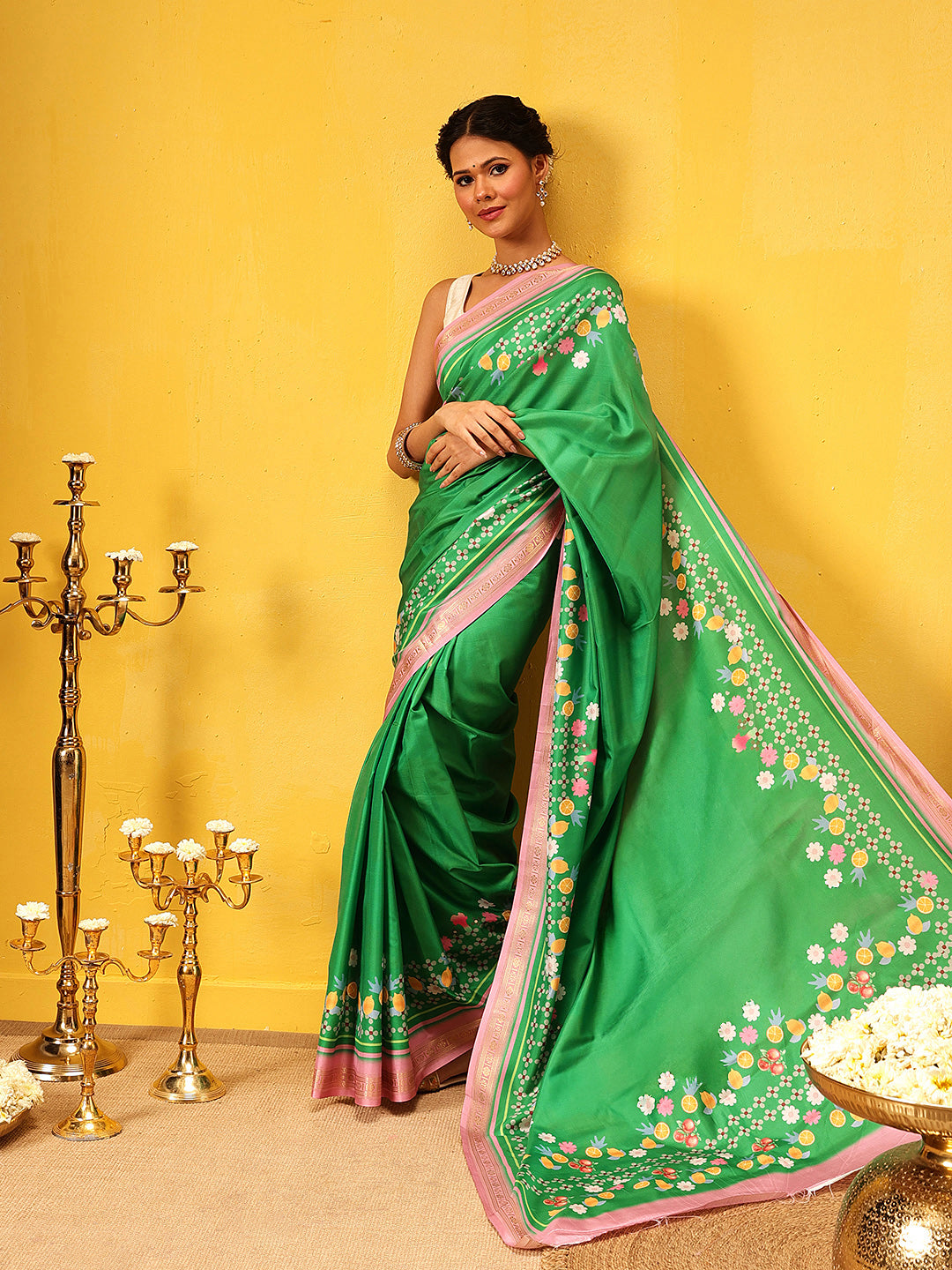 Printed Art Silk Ready to Wear Saree